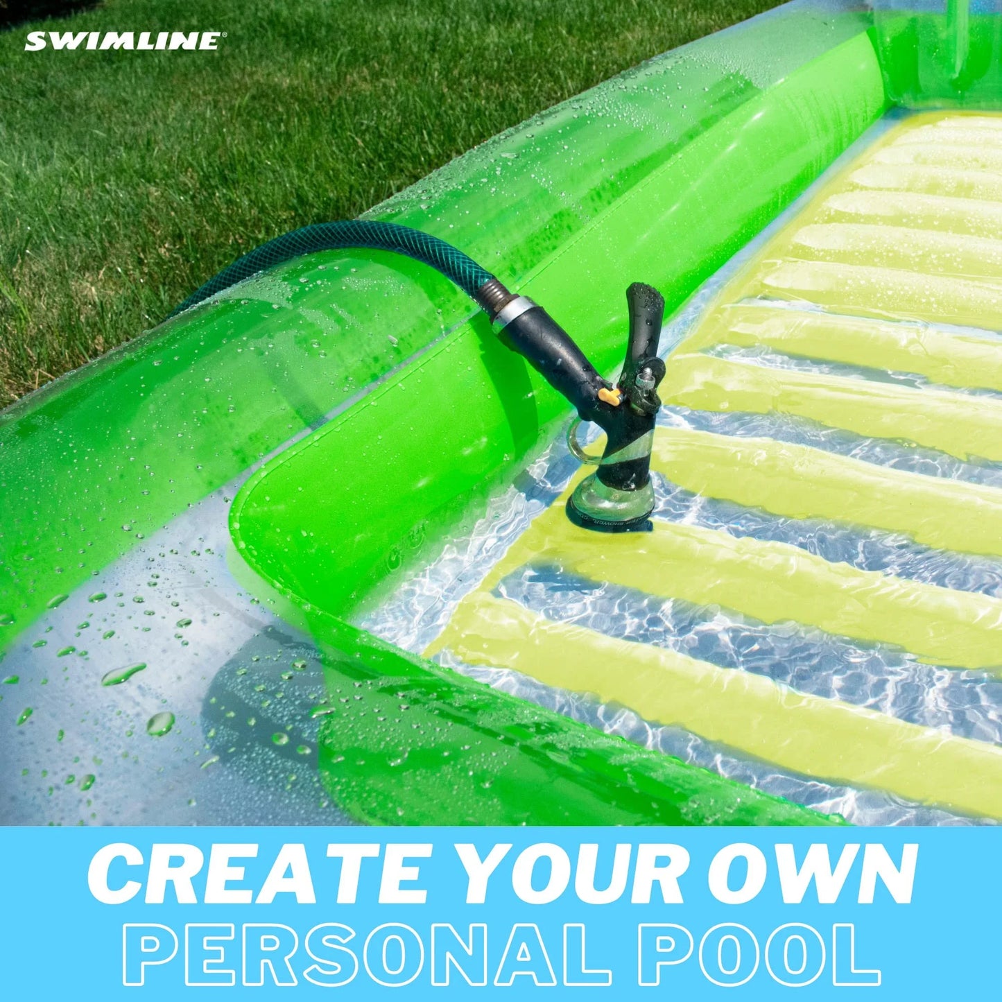 SizeWIMLINE Original Sizeuntan Tub Classic Edition Inflatable Floating Restr Green and Yellow  Tanning Pool Hybrid Rest