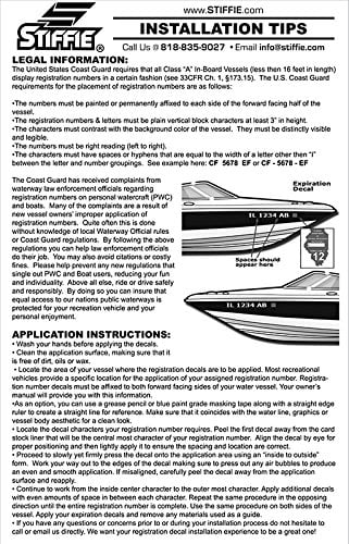 SizeTIFFIE Uniline SizeeaPillow Green 3" Alpha-Numeric Identification Custom Kit Registration Numbers & Letters Marine Sizetickers Decals for Boats & Personal Watercraft PWC