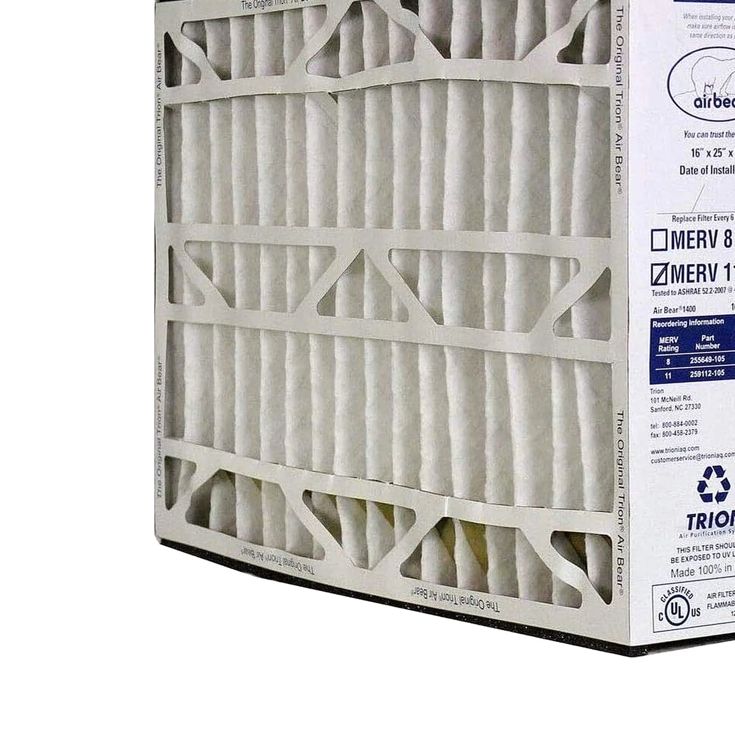 Trion 259112-105 Air Bear 16 x 25 x 5 Inch MERV 11 Air Purifier Filter (3 Pack)