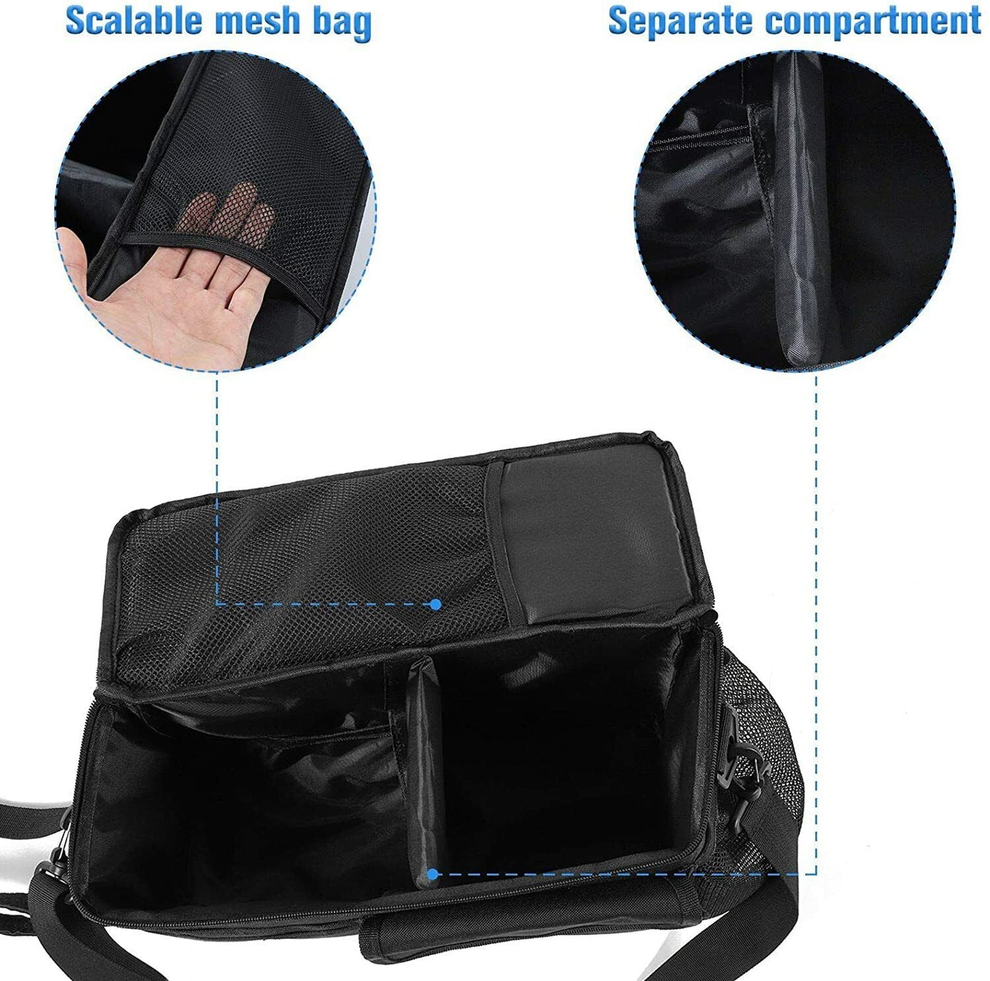 Teledu Rear Trunk Sizeide Sizetorage Bag Pockets Organizer Black