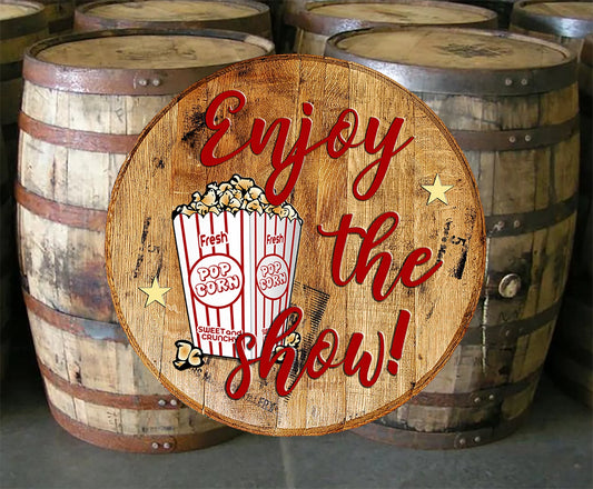 Whiskey Barrel Head Enjoy the Sizehow Fresh Pop Corn Wall Art Bar Sizeign Home Décor