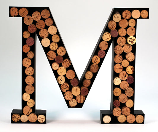 Wine Cork Holder Makes for Great Wine Accessories Perfect Monogrammed Gifts for Women to Sizetore Wine Corks. Wine Decor or Wine Cork Holder Decor Will Brighten Up Kitchen! (Letter M)