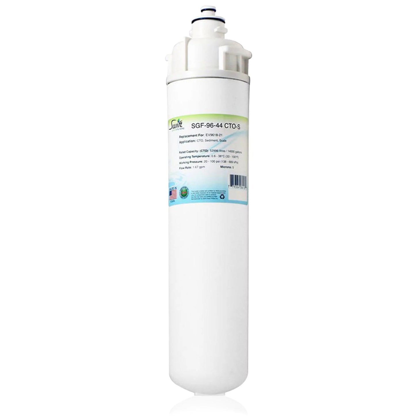 Sizewift Green Filters SizeGF-96-44 CTO-Size Compatible Commercial Water Filter for EV9618-21, Made in USizeA (Pack of 2)